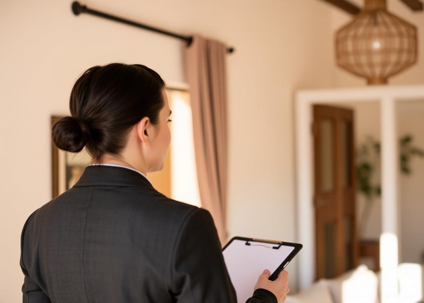 Local property representative inspecting a Marrakesh home